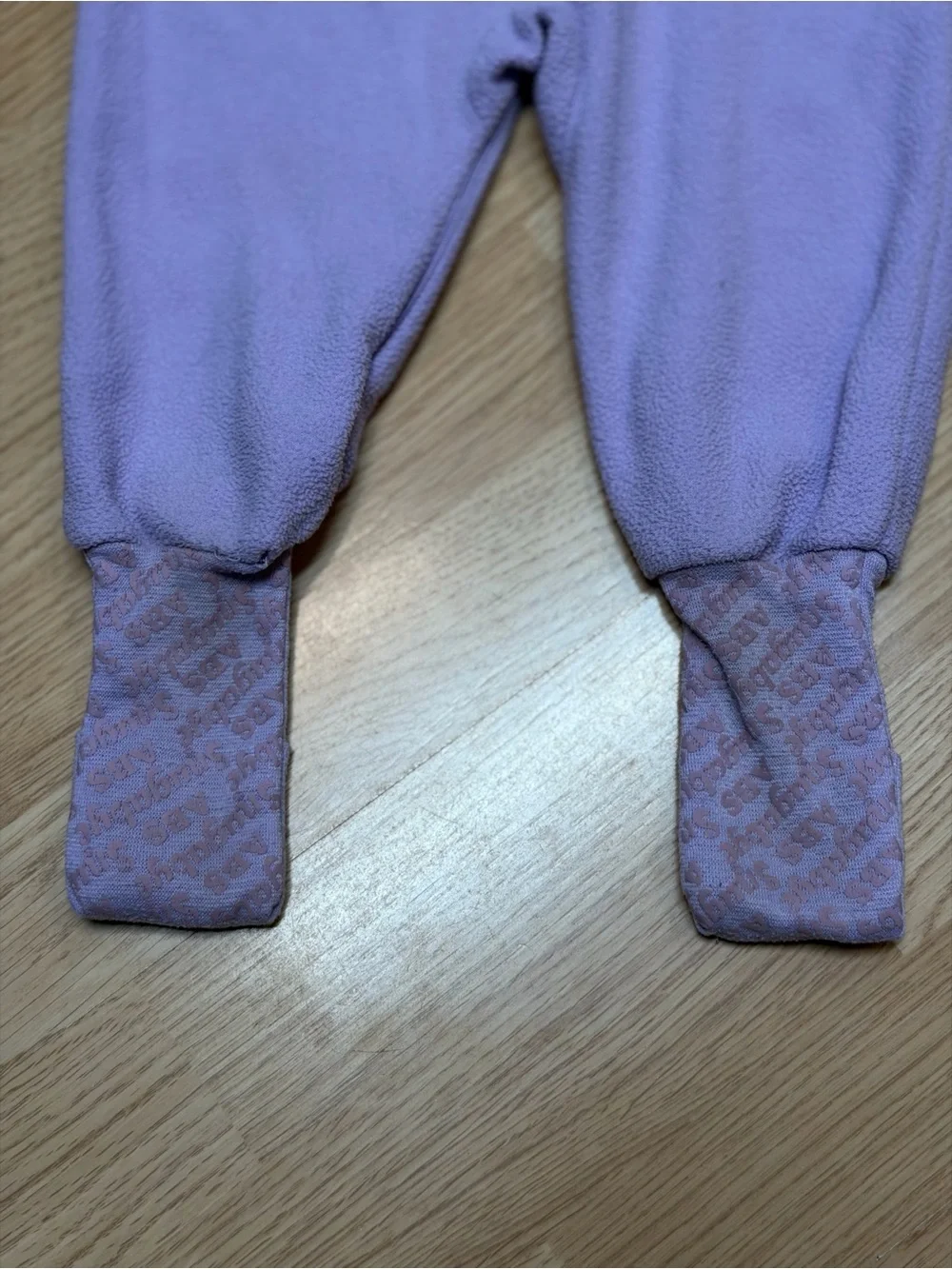 Vintage Snugabye Convert-A-Foot Girls Purple Kitty Fleece Sleeper Pajamas